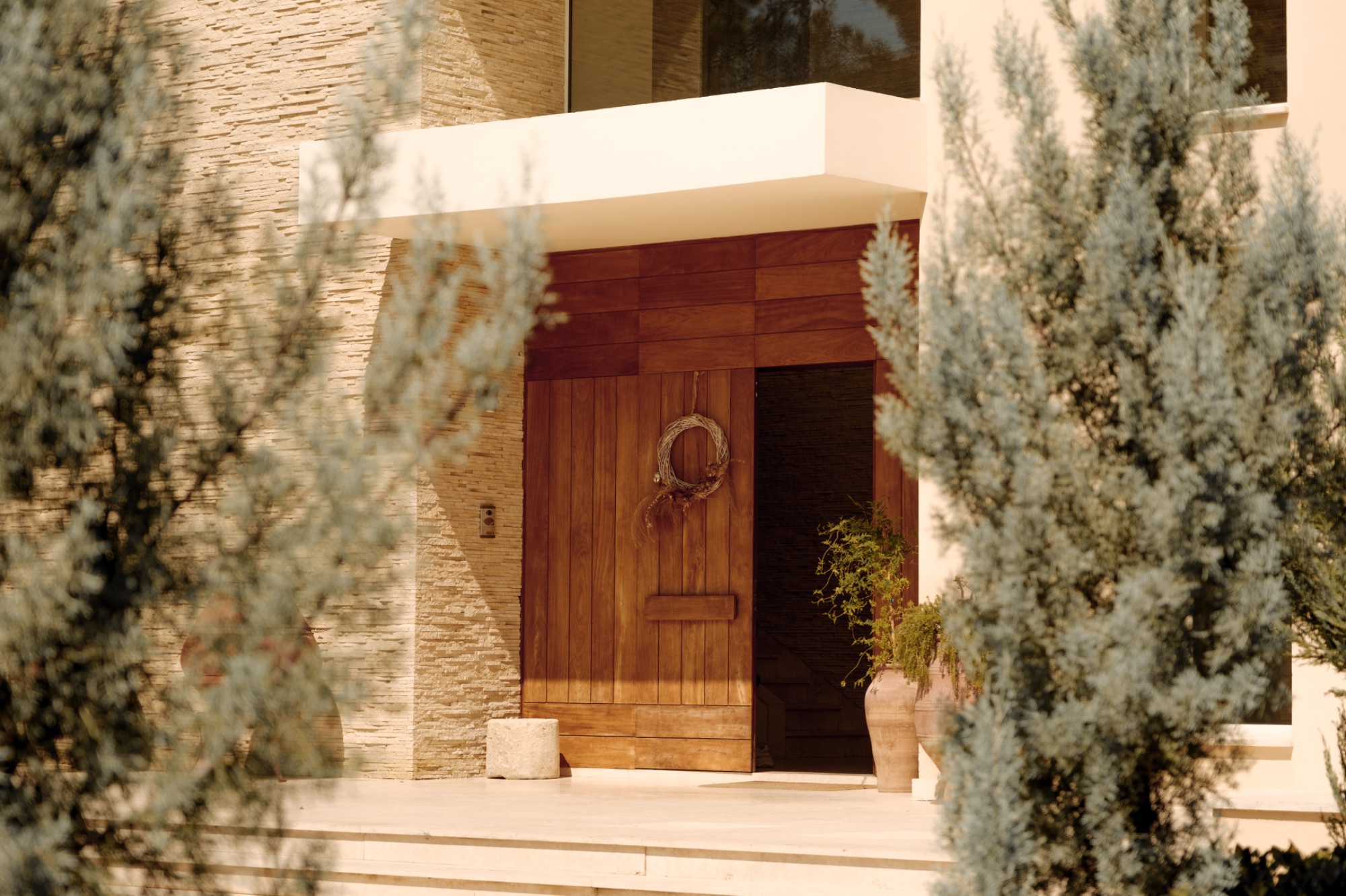 Carved wooden entrance