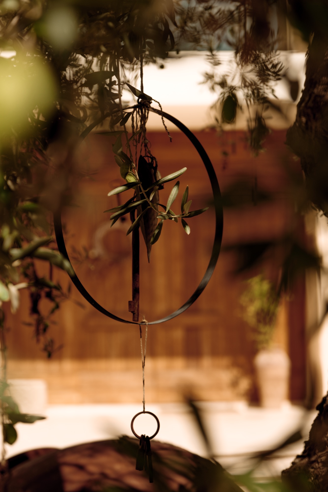 Garden ornament in the olive tree